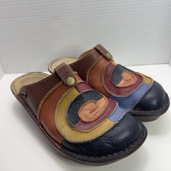 Spring Step Lollipop Multicolor Leather Mules Shoes EU 42 US 10.5/11 Women's EUC - Picture 1 of 8